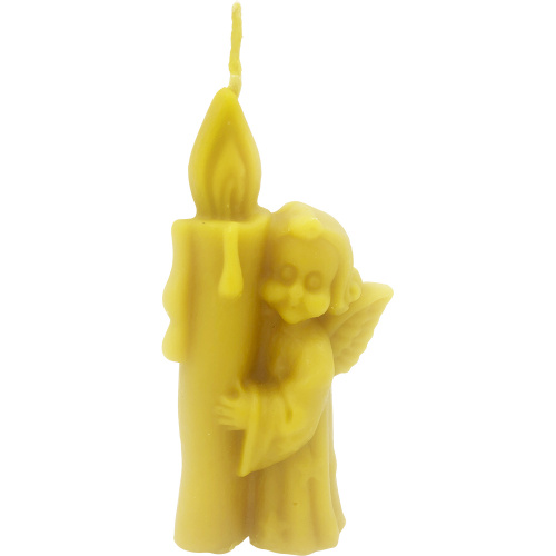 Свеча из натурального воска "Ангел со свечой", высота -10,5 см, вес - 15 гр.